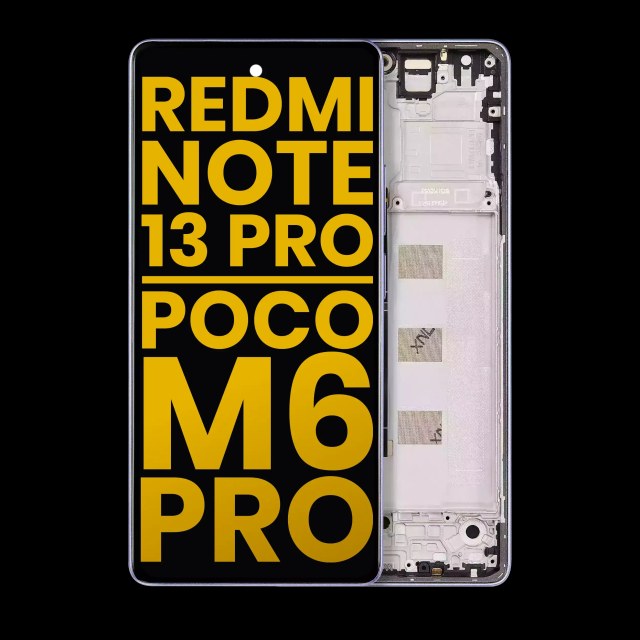 Display OLED completo con Frame per Xiaomi Redmi Note 13 Pro 4G / Poco M6 Pro 4G (Refurbished) (Viola)