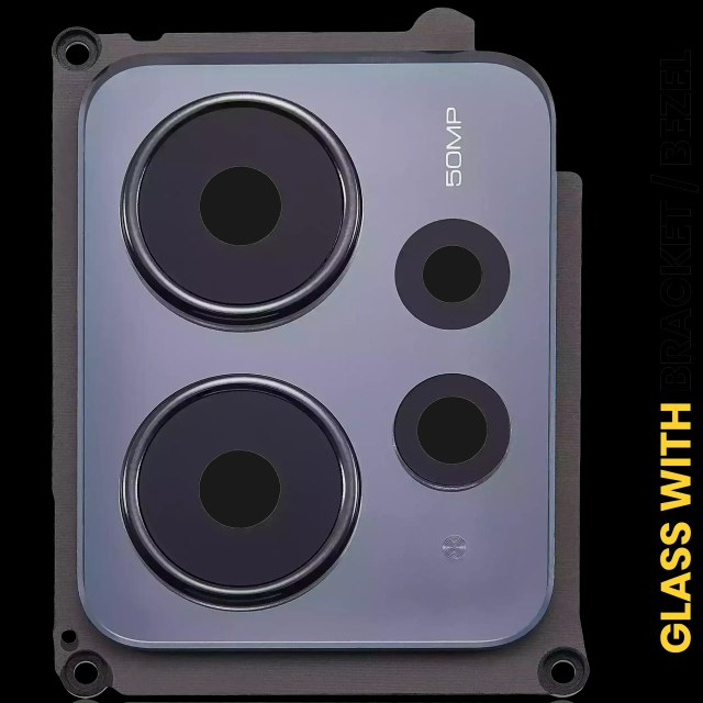 Lente fotocamera posteriore con staffa / Cornice per Xiaomi Redmi Note 12 4G (Onyx Grigio)