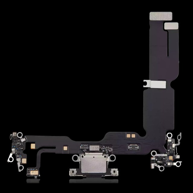 Flat connettore di ricarica per iPhone 15 Plus (Aftermarket Plus) (Nero)