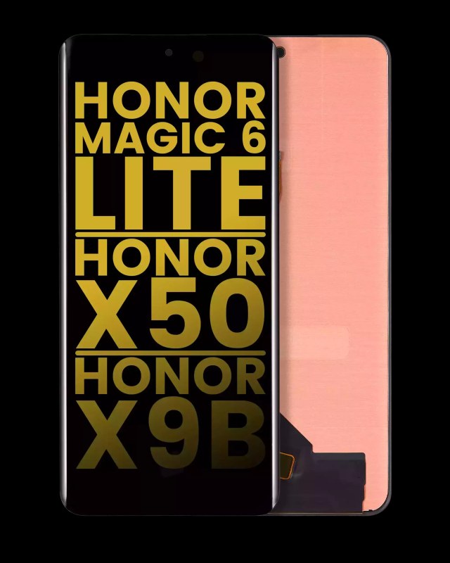 Display OLED completo senza Frame per Honor Magic6 Lite / X50 / X50 Pro / X50 GT / X9b (Refurbished) (tutti i colori)