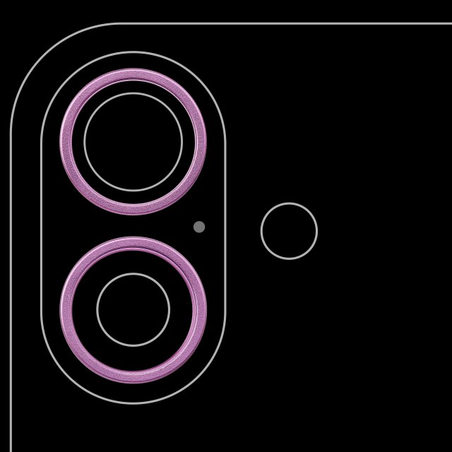 Cornice fotocamera posteriore Ring Only per iPhone 16 / 16 Plus (Rosa) (2 set pezzi)