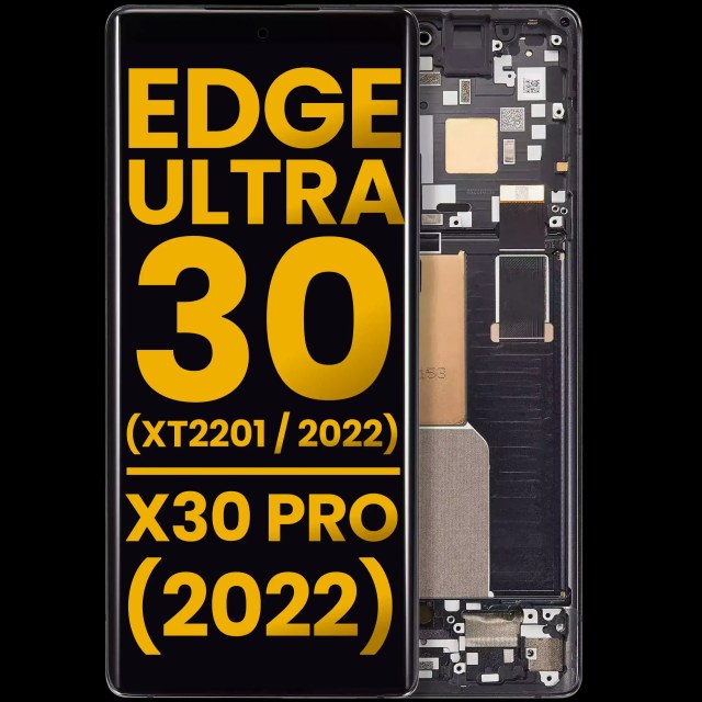 Display OLED completo senza Frame per Motorola Edge 30 Ultra (XT2201 / 2022) / Motorola Moto X30 Pro (2022) (Refurbished) (Interstellar Nero)