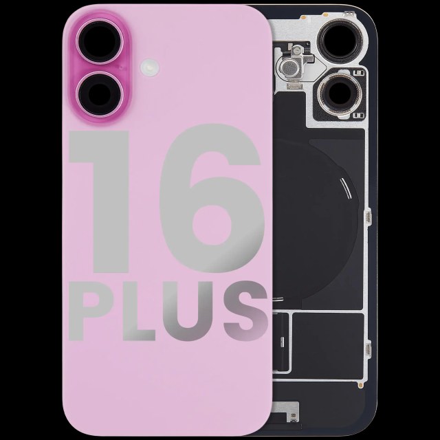 Vetro posteriore con magnete MagSafe, NFC e flat flash per iPhone 16 Plus (Used Service Pack Pull: grado A) (Rosa)
