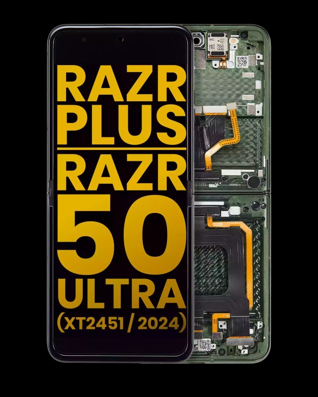 Inner Display OLED completo con Frame per Motorola Razr Plus 2024 / Razr 50 Ultra (XT2451 / 2024) / Razr Plus 2025 (XT2557) (Refurbished) (Spring Verde)