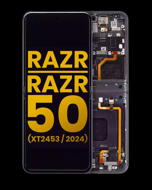 Main Display OLED completo con Frame per Motorola Razr 2024 / Razr 50 (XT2453 / 2024) (Refurbished) (Koala Grigio)