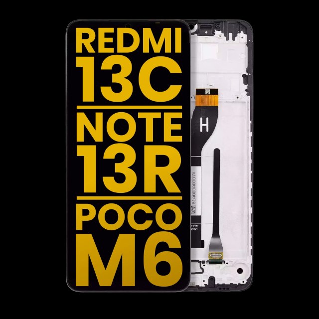 Display LCD completo con Frame per Xiaomi Redmi 13C 5G / 13R / Poco M6 5G (Refurbished) (tutti i colori)
