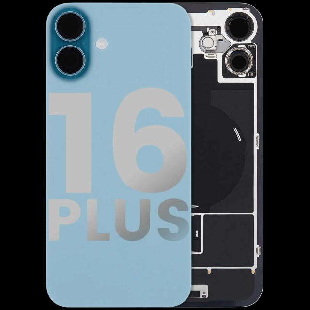 Vetro posteriore con magnete MagSafe, NFC e flat flash per iPhone 16 Plus (Used Service Pack Pull: grado A) (Verde petrolio)