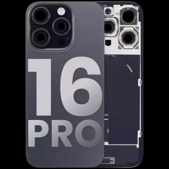 Vetro posteriore con magnete MagSafe, NFC e flat flash per iPhone 16 Pro (Used Service Pack Pull: grado A) (Titanio nero)