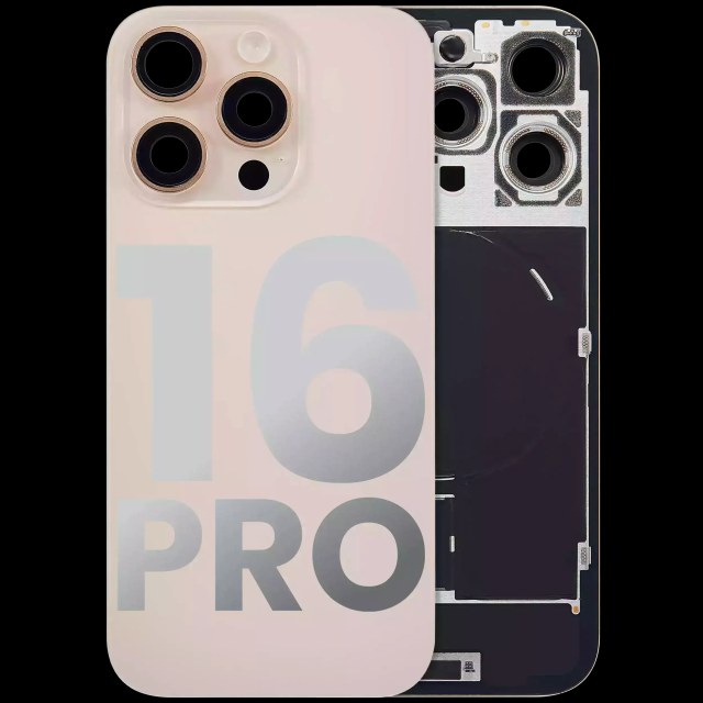 Vetro posteriore con magnete MagSafe, NFC e flat flash per iPhone 16 Pro (Used Service Pack Pull: grado A) (Titanio sabbia)