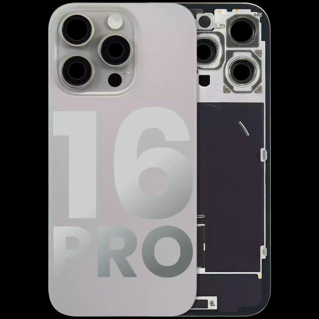 Vetro posteriore con magnete MagSafe, NFC e flat flash per iPhone 16 Pro (Used Service Pack Pull: grado A) (Titanio naturale)