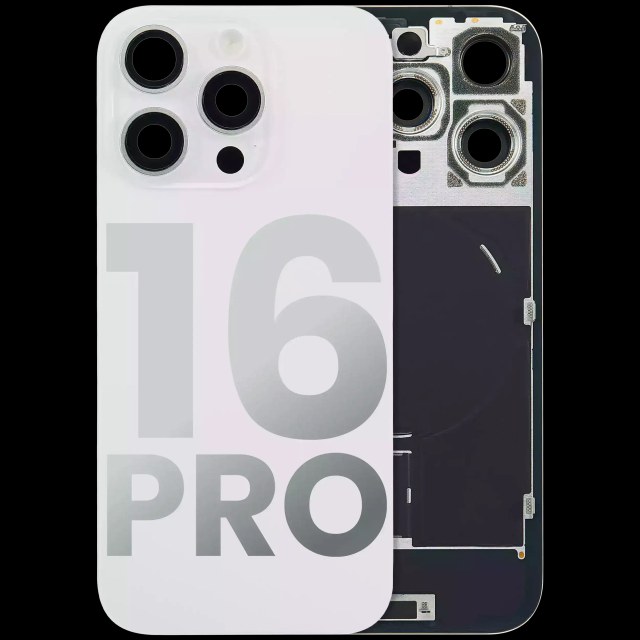 Vetro posteriore con magnete MagSafe, NFC e flat flash per iPhone 16 Pro (Used Service Pack Pull: grado A) (Titanio bianco)