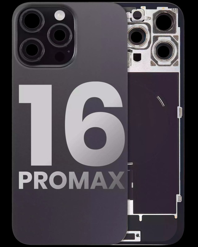 Vetro posteriore con magnete MagSafe, NFC e flat flash per iPhone 16 Pro Max (Used Service Pack Pull: grado A) (Titanio nero)