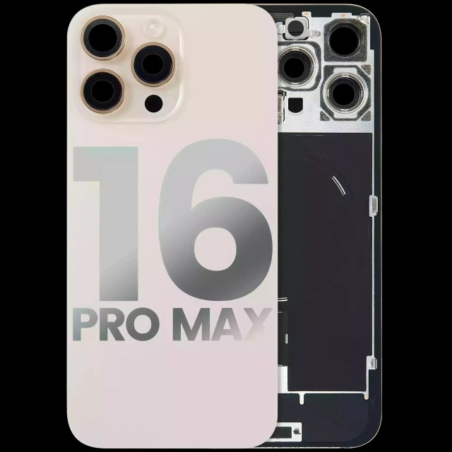 Vetro posteriore con magnete MagSafe, NFC e flat flash per iPhone 16 Pro Max (Used Service Pack Pull: grado A) (Titanio sabbia)