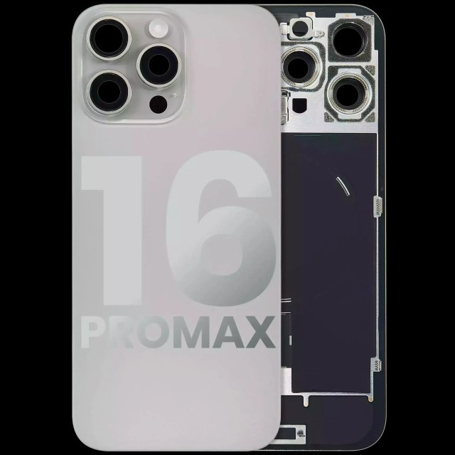 Vetro posteriore con magnete MagSafe, NFC e flat flash per iPhone 16 Pro Max (Used Service Pack Pull: grado A) (Titanio naturale)