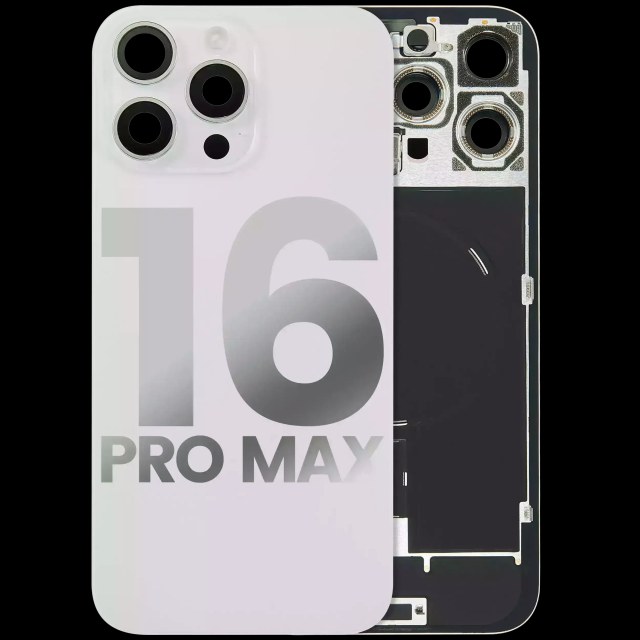 Vetro posteriore con magnete MagSafe, NFC e flat flash per iPhone 16 Pro Max (Used Service Pack Pull: grado A) (Titanio bianco)
