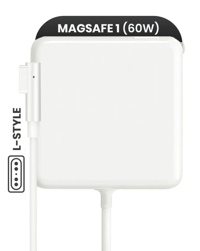 Apple 60W MagSafe 1 Wall Adapter (L-Style) (A1344) (US Version) (Service Pack grado A, Bulk confezioneaging)