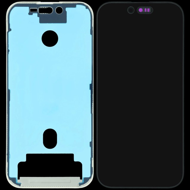 3 in 1 (Vetro con OCA preinstallato + Frame) per iPhone 16 Pro (OCA Master)
