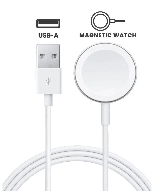 Apple USB-A Magnetic Charging Cavo (1m, 3.3ft) (Service Pack Brand New, Bulk confezioneaging)