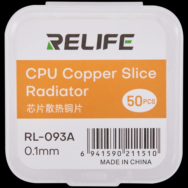RL-093A Chip Heat Sink Copper Sheet / 0.1MM (50 pezzi) (Relife)