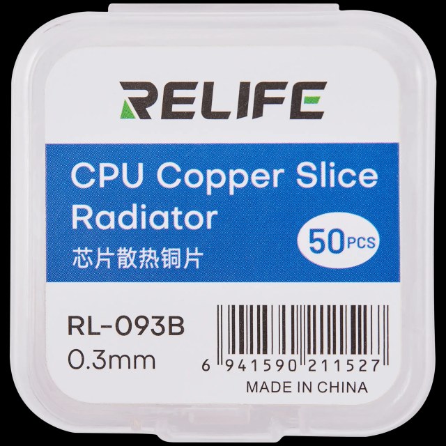 RL-093B Chip Heat Sink Copper Sheet / 0.3MM (50 pezzi) (Relife)