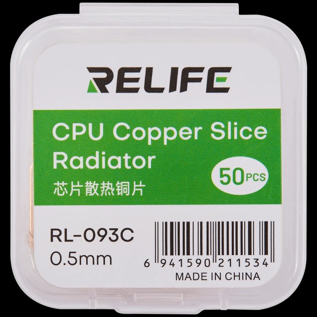 RL-093C Chip Heat Sink Copper Sheet / 0.5MM (50 pezzi) (Relife)