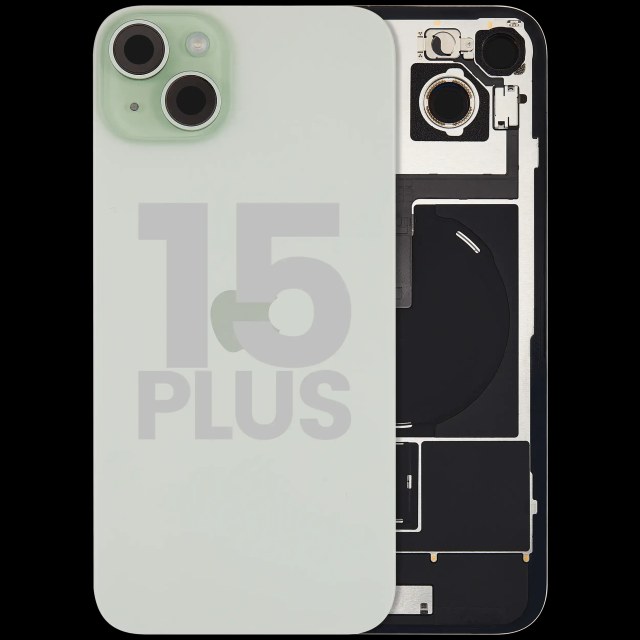 Vetro posteriore con magnete MagSafe, NFC e flat flash per iPhone 15 Plus (Used Service Pack Pull: Grade B) (Verde)