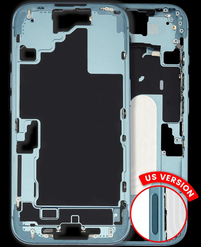 Frame centrale W/ Minuteria per iPhone 16 (US Version) (Used Service Pack Pull: grado A) (Verde petrolio)