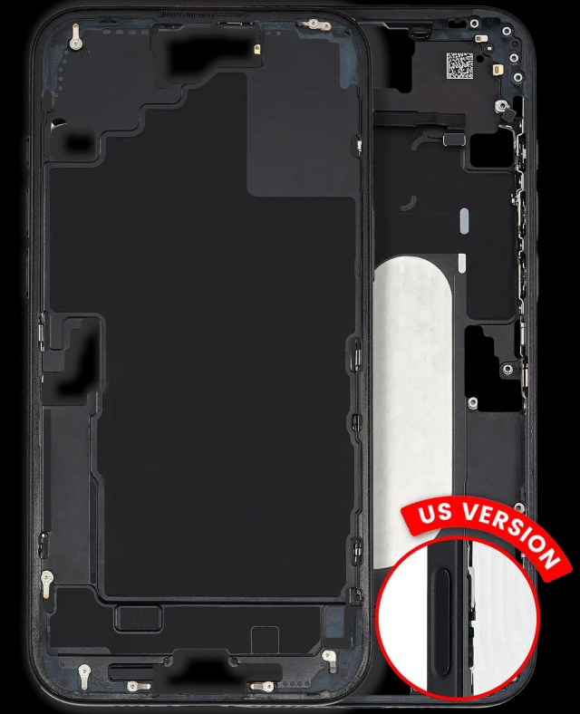 Frame centrale W/ Minuteria per iPhone 16 Plus (US Version) (Used Service Pack Pull: grado A) (Nero)