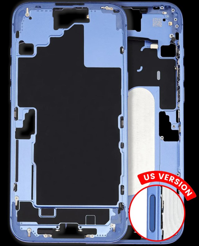 Frame centrale W/ Minuteria per iPhone 16 Plus (US Version) (Used Service Pack Pull: grado A) (Blu oltremare)