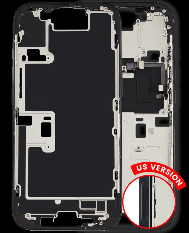 Frame centrale W/ Minuteria per iPhone 16 Pro (US Version) (Used Service Pack Pull: grado A) (Titanio nero)