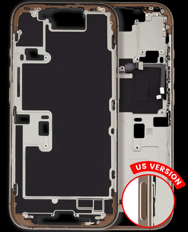 Frame centrale W/ Minuteria per iPhone 16 Pro (US Version) (Used Service Pack Pull: grado A) (Titanio sabbia)