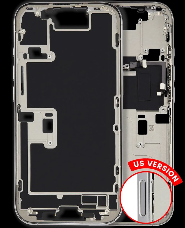 Frame centrale W/ Minuteria per iPhone 16 Pro (US Version) (Used Service Pack Pull: grado A) (Titanio naturale)