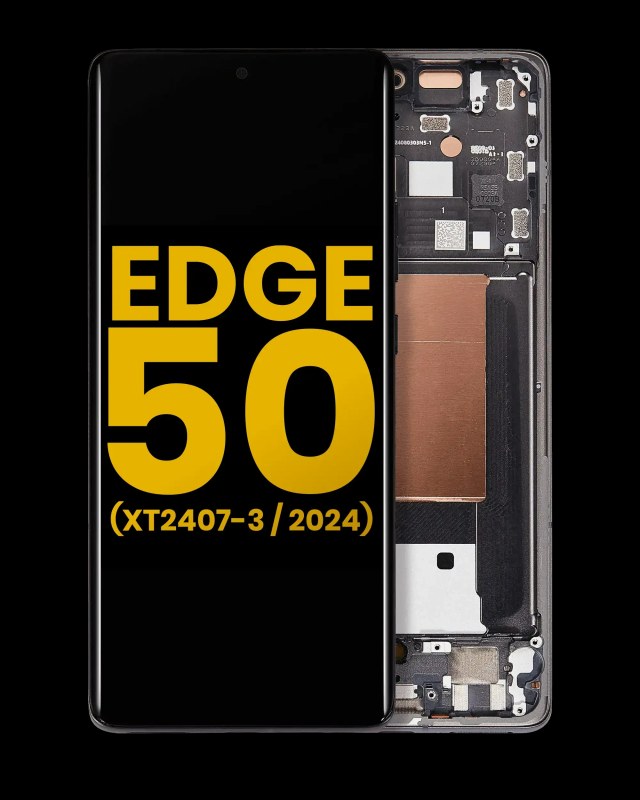 Display OLED completo con Frame per Motorola Moto Edge 50 (XT2407-3 / 2024) (Refurbished) (Koala Grigio)