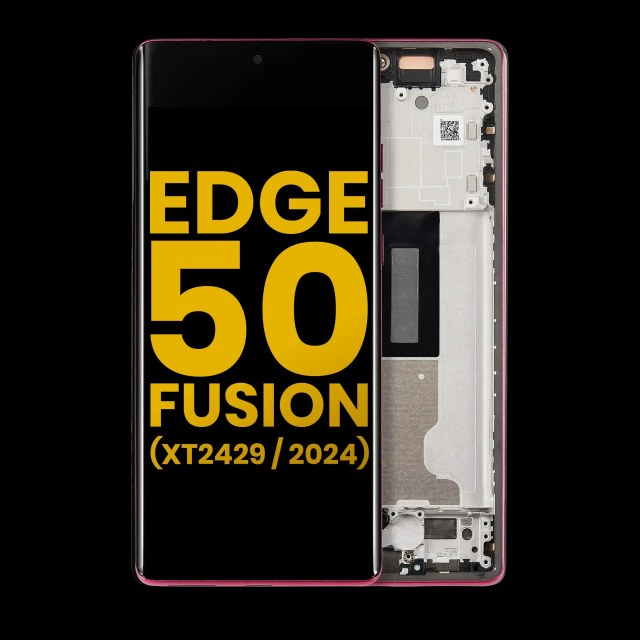 Display OLED completo con Frame per Motorola Moto Edge 50 Fusion 5G (XT2429 / 2024) (Refurbished) (Hot Rosa)