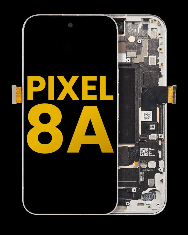 Display OLED completo con Frame (con Fingerprint Sensore ) per Google Pixel 8A (Refurbished) (Porcelain)