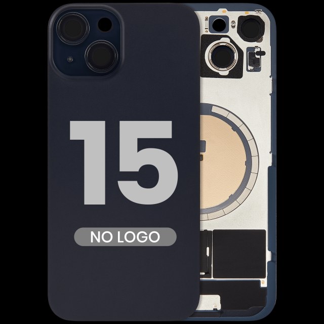 Vetro posteriore w/ magnete MagSafe per iPhone 15 (Aftermarket) (Nero) (No Logo)