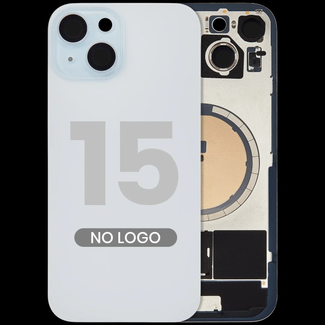 Vetro posteriore w/ magnete MagSafe per iPhone 15 (Aftermarket) (Blu) (No Logo)