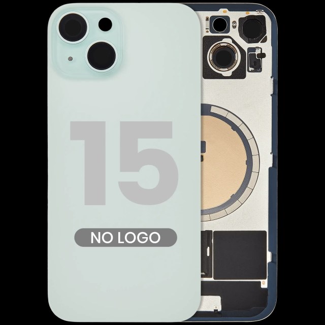 Vetro posteriore w/ magnete MagSafe per iPhone 15 (Aftermarket) (Verde) (No Logo)