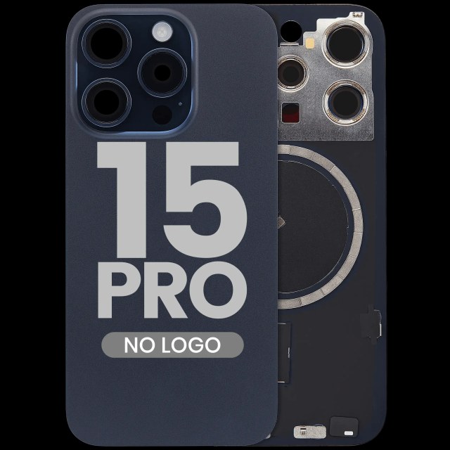 Vetro posteriore w/ magnete MagSafe per iPhone 15 Pro (Aftermarket) (Titanio blu) (No Logo)