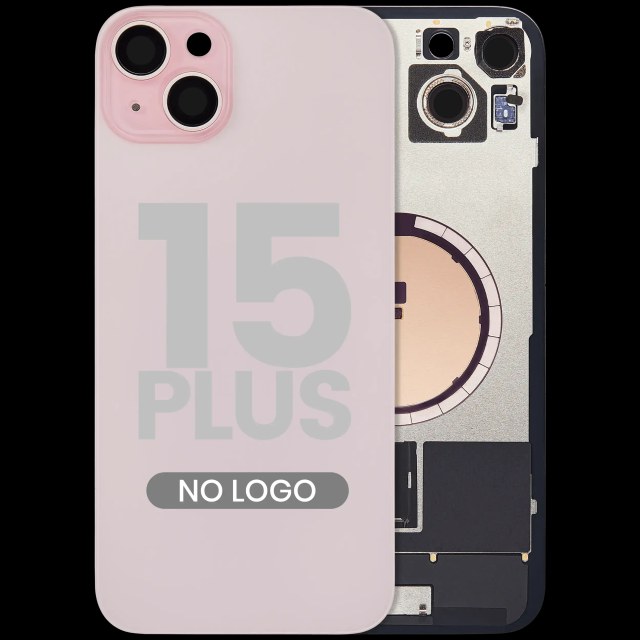 Vetro posteriore w/ magnete MagSafe per iPhone 15 Plus (Aftermarket) (Rosa) (No Logo)