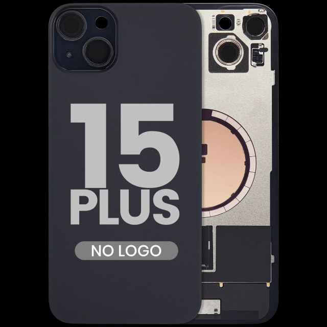 Vetro posteriore w/ magnete MagSafe per iPhone 15 Plus (Aftermarket) (Nero) (No Logo)