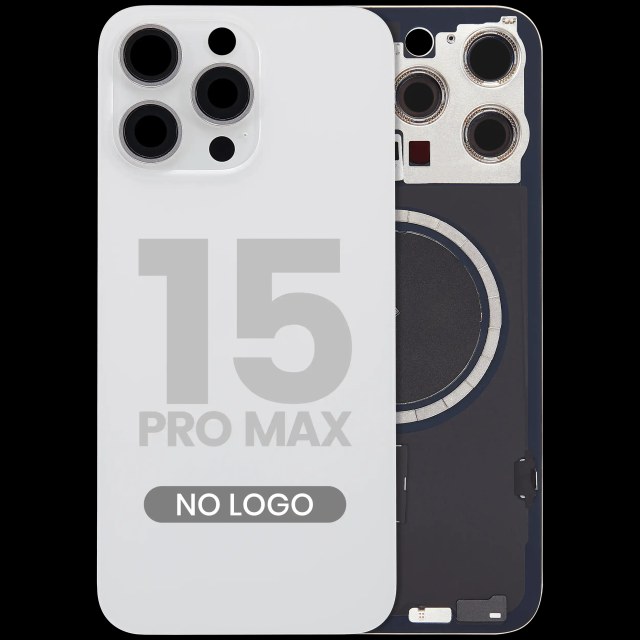 Vetro posteriore w/ magnete MagSafe per iPhone 15 Pro Max (Aftermarket) (Titanio bianco) (No Logo)