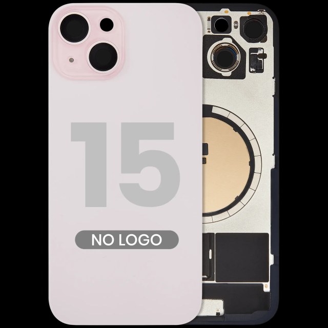 Vetro posteriore w/ magnete MagSafe per iPhone 15 (Aftermarket) (Rosa) (No Logo)