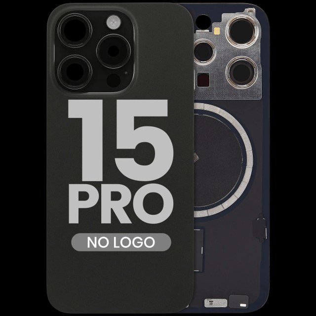 Vetro posteriore w/ magnete MagSafe per iPhone 15 Pro (Aftermarket) (Titanio nero) (No Logo)
