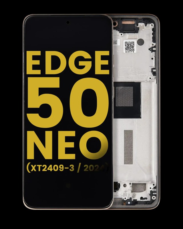 Display OLED completo con Frame per Motorola Moto Edge 50 Neo (XT2409-3 / 2024) (Refurbished) (Latte)