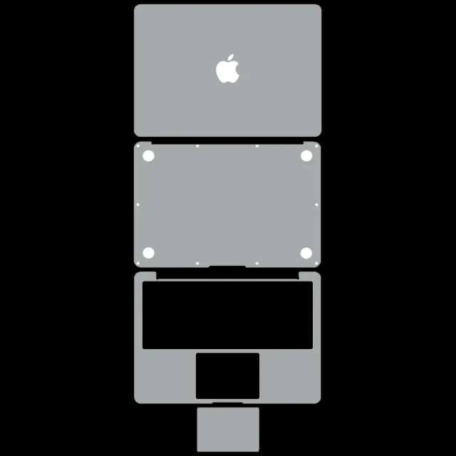 4in1 (Top, Bottom, tastiera, Trackpad) Skin MacBook Air 11"(A1465) (Argento)