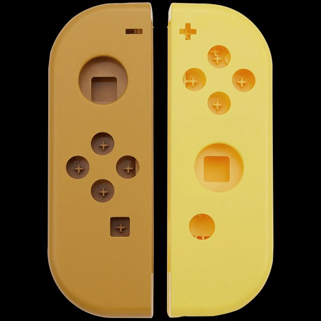 Scocca Shell per Nintendo switch Joy Con Controller (Brown / Giallo)