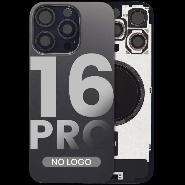 Vetro posteriore w/ magnete MagSafe per iPhone 16 Pro (Aftermarket) (Titanio nero) (No Logo)