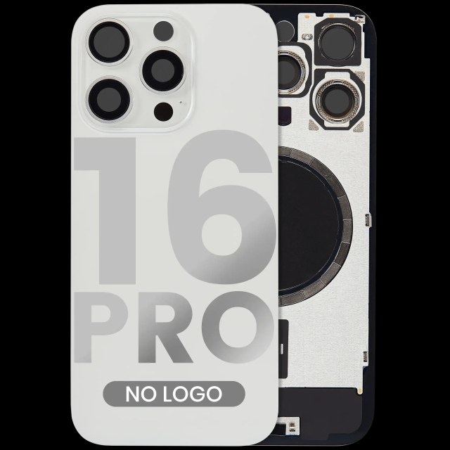 Vetro posteriore w/ magnete MagSafe per iPhone 16 Pro (Aftermarket) (Titanio bianco) (No Logo)