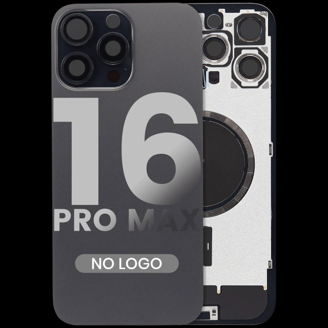 Vetro posteriore w/ magnete MagSafe per iPhone 16 Pro Max (Aftermarket) (Titanio nero) (No Logo)